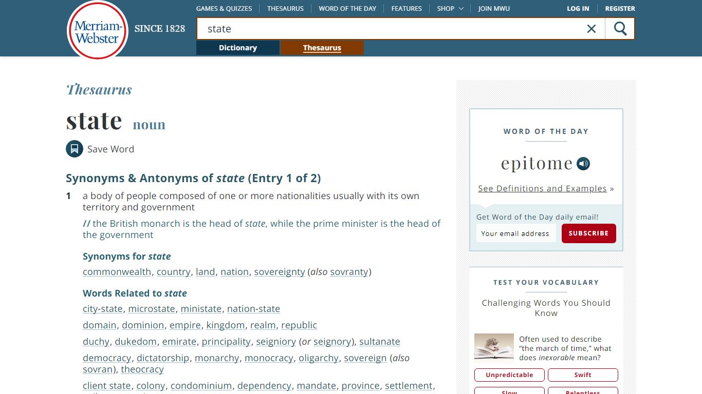 185 Synonyms & Antonyms of STATE - Merriam-Webster